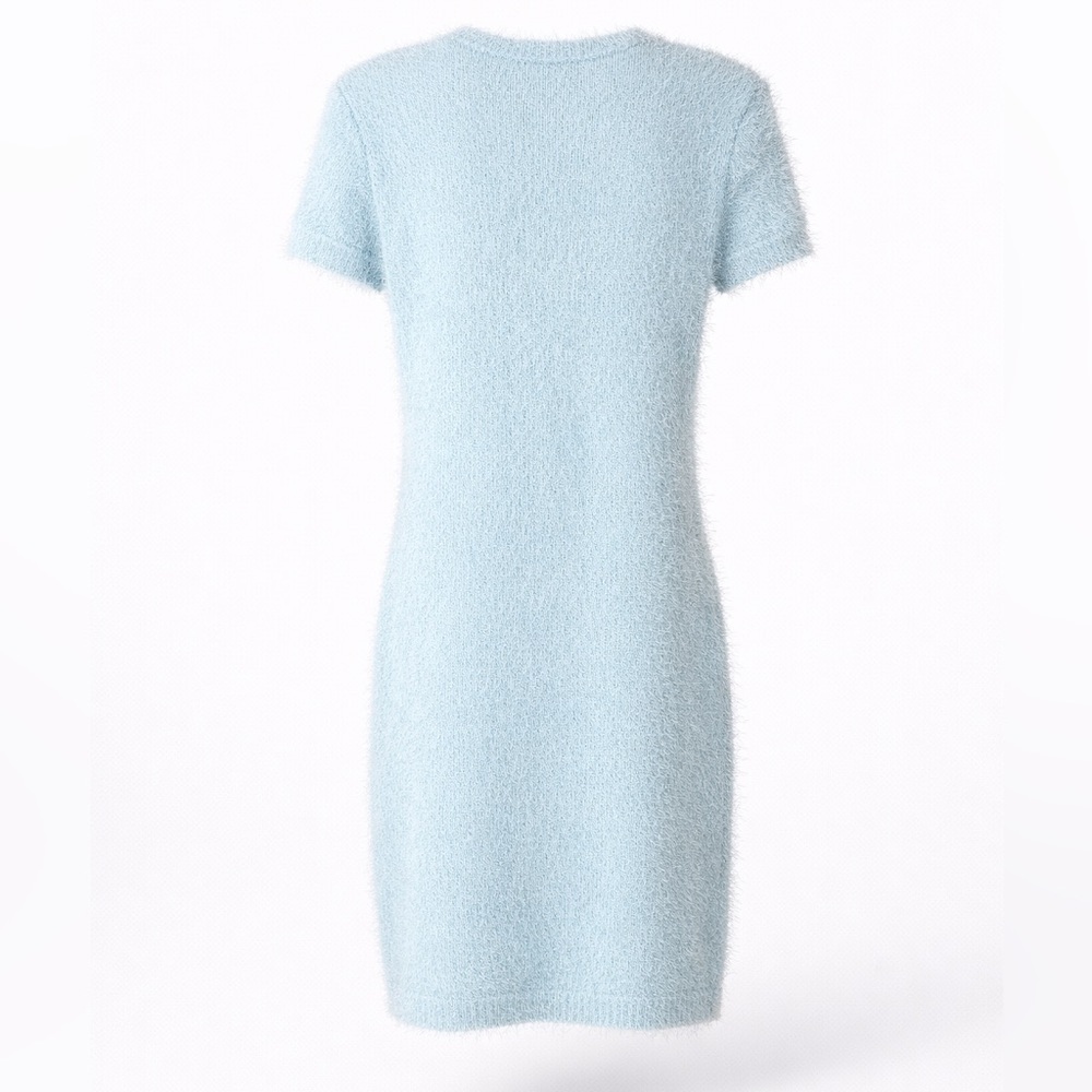Forever 21 Fuzzy Baby Blue Sweater Dress | Women's Size Small - Picture 3 of 5